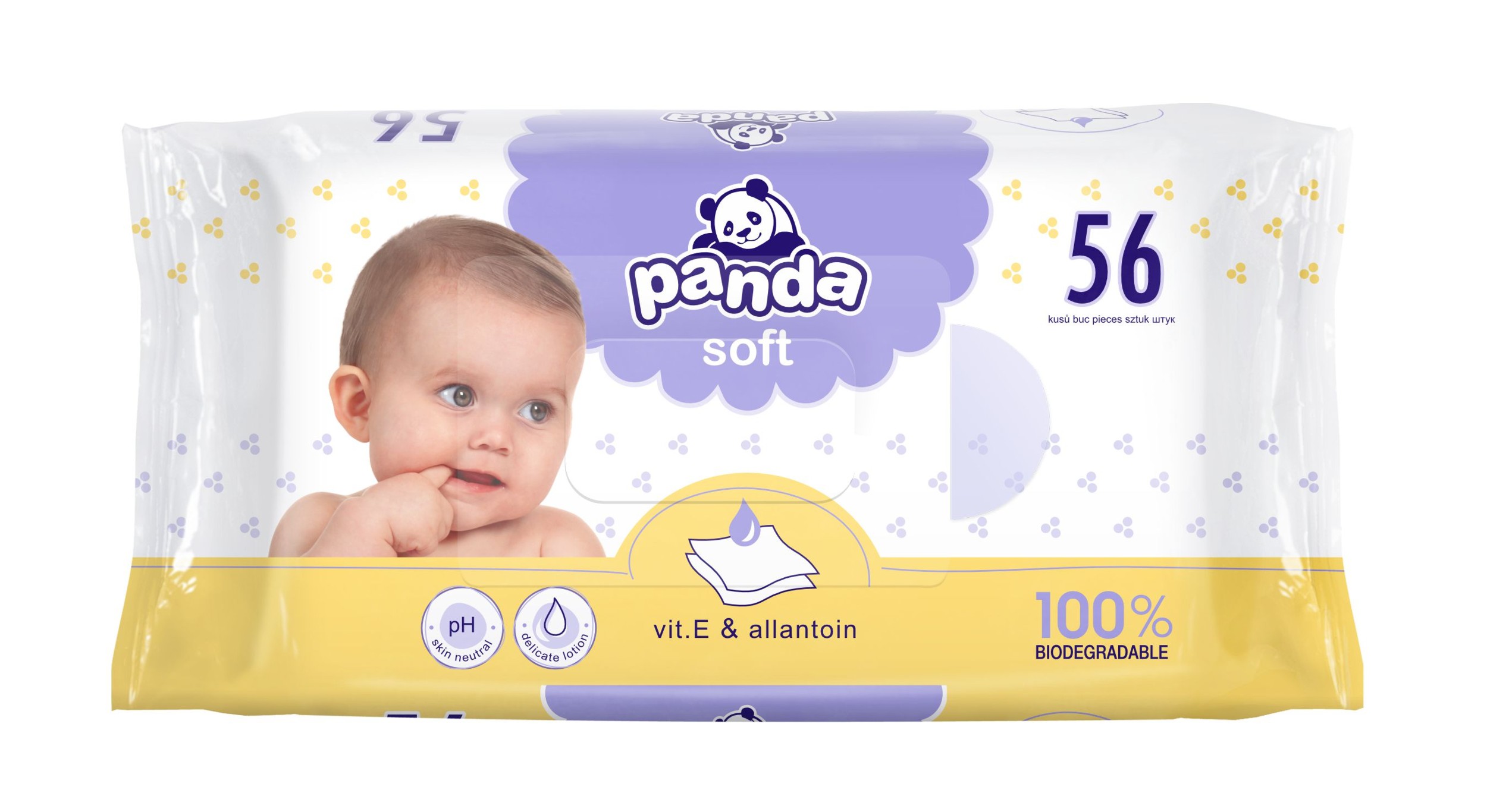 Svět dětí - Panda Dětské vlhčené ubrousky Soft 56 ks