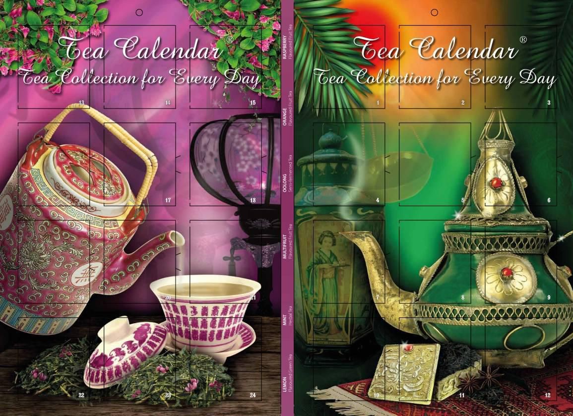 Nápoje - Pangea Tea Čajový adventní kalendář růžovozelený 46g