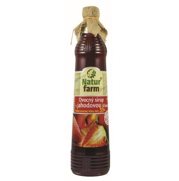 Nápoje - Pannon food Natur Farm Ovocný sirup s jahodovou šťávou 0,7 l