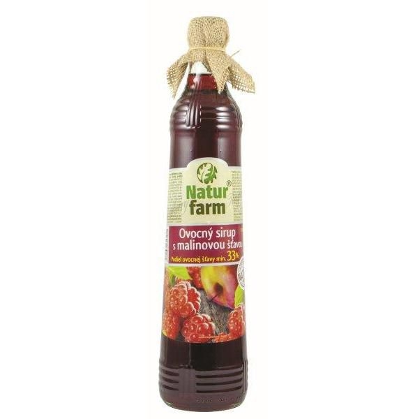Nápoje - Pannon food Natur Farm Ovocný sirup s malinovou šťávou 0,7 l