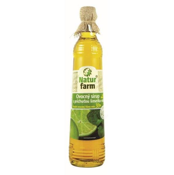 Nápoje - Pannon food Natur Farm Ovocný sirup s příchutí limetka-máta 0,7 l