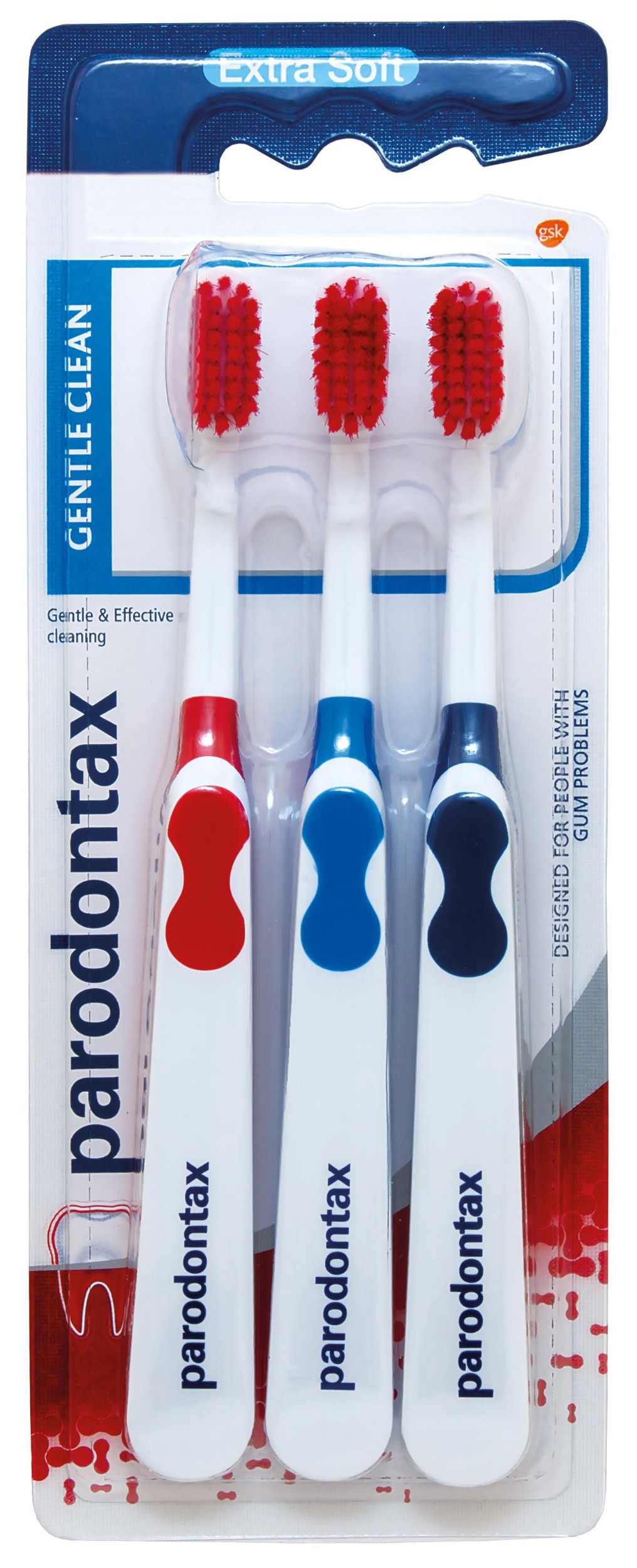 Drogerie a kosmetika - Parodontax Gentle clean extra soft zubní kartáčky triopack 3 ks