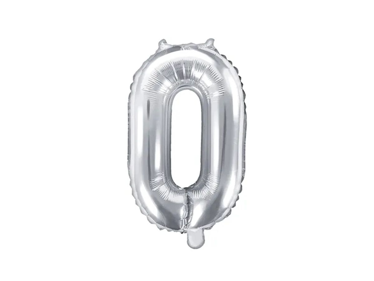 Svět dětí - PartyDeco Balónek, 35cm, fóliový, stříbrná,"0"