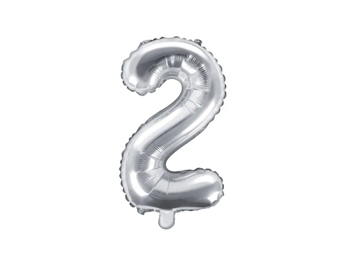 Svět dětí - PartyDeco Balónek, 35cm, fóliový, stříbrná,"2"