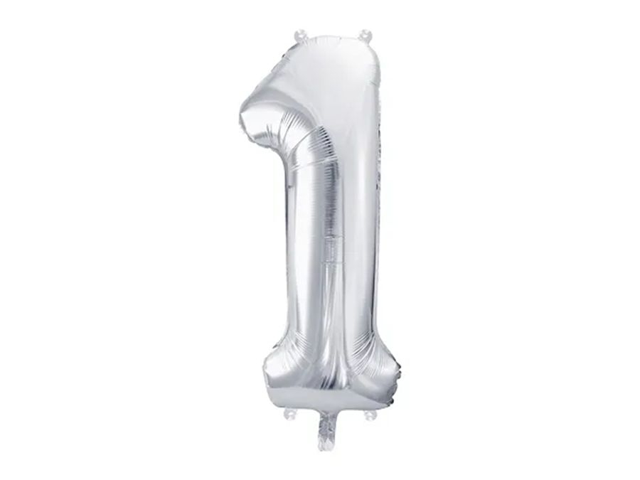 Svět dětí - PartyDeco Balónek, 86cm, fóliový, stříbrná,"1"