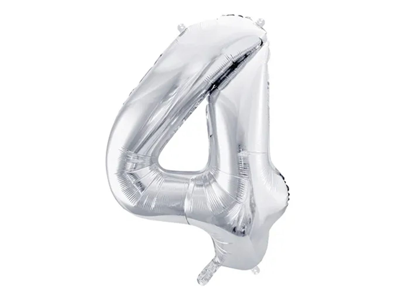 Svět dětí - PartyDeco Balónek, 86cm, fóliový, stříbrná,"4"