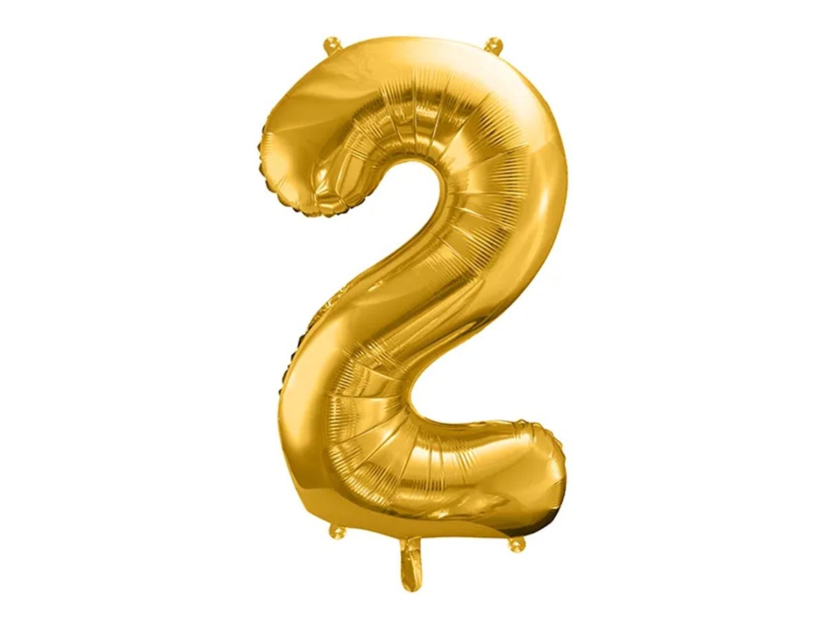 Svět dětí - PartyDeco Balónek, 86cm, fóliový, zlatá,"2"
