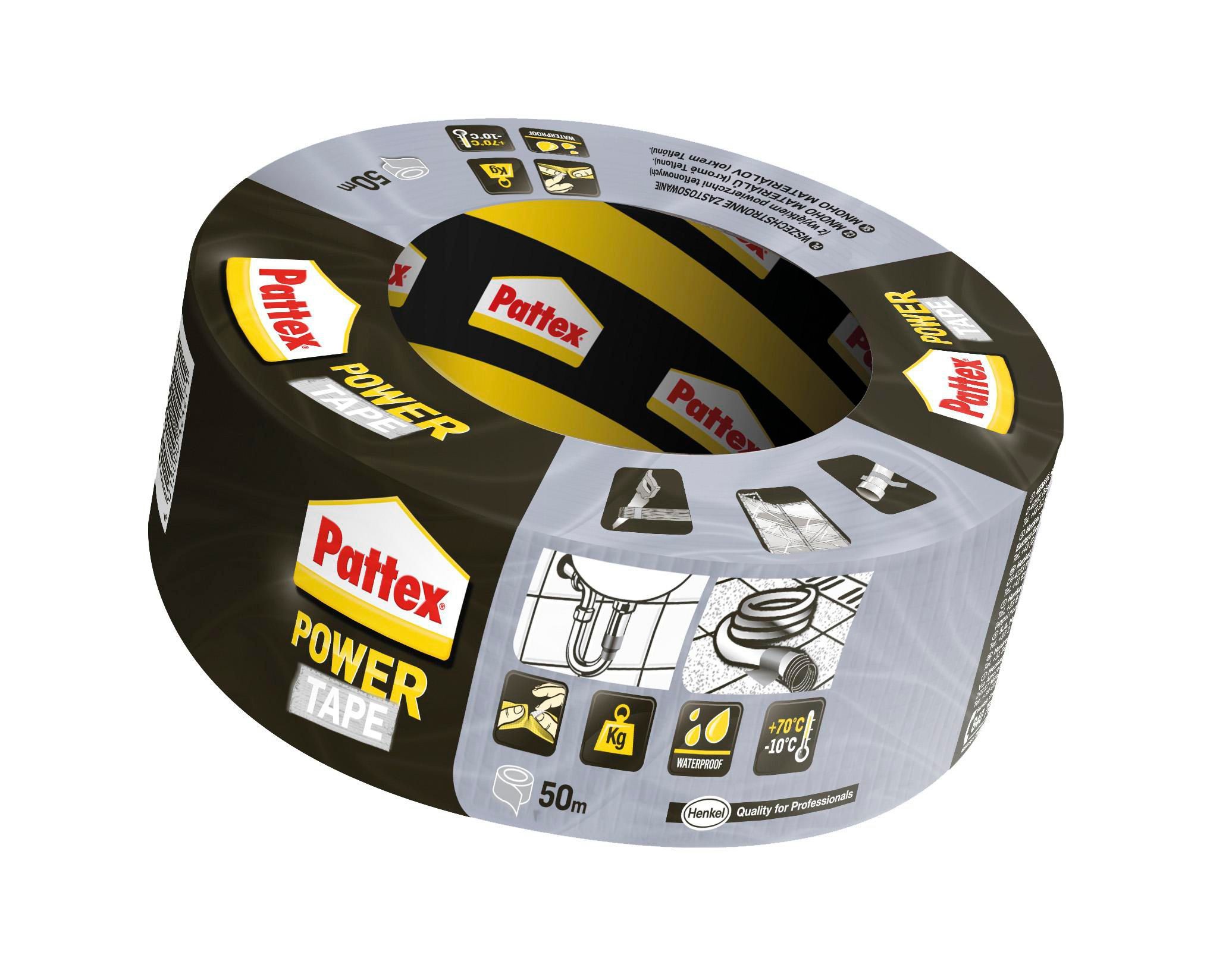 Domácnost a Zahrada - Pattex Power páska stříbrná 50 mm x 50 m