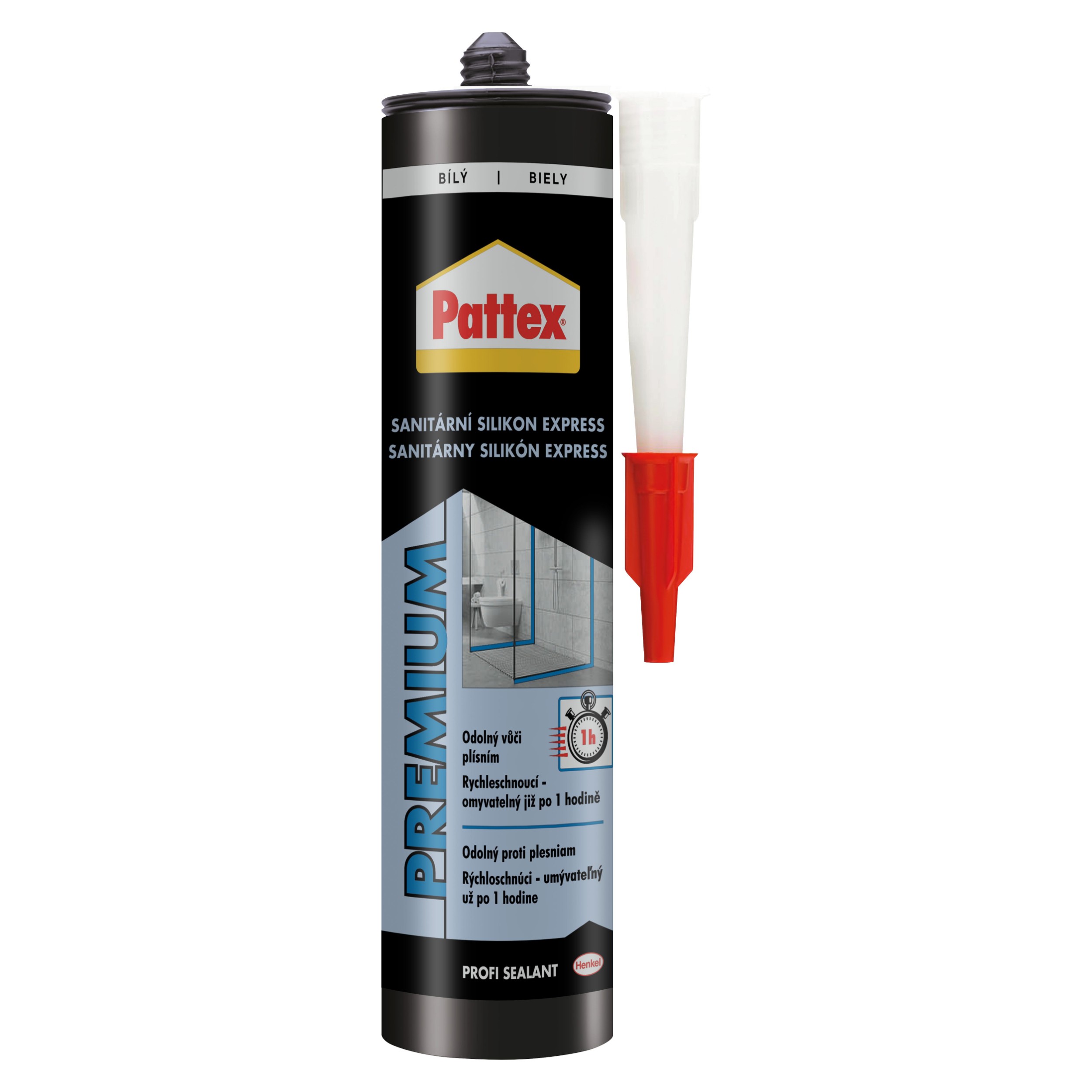 Domácnost a Zahrada - Pattex Sanitární silikon Express, bílý, 280 ml