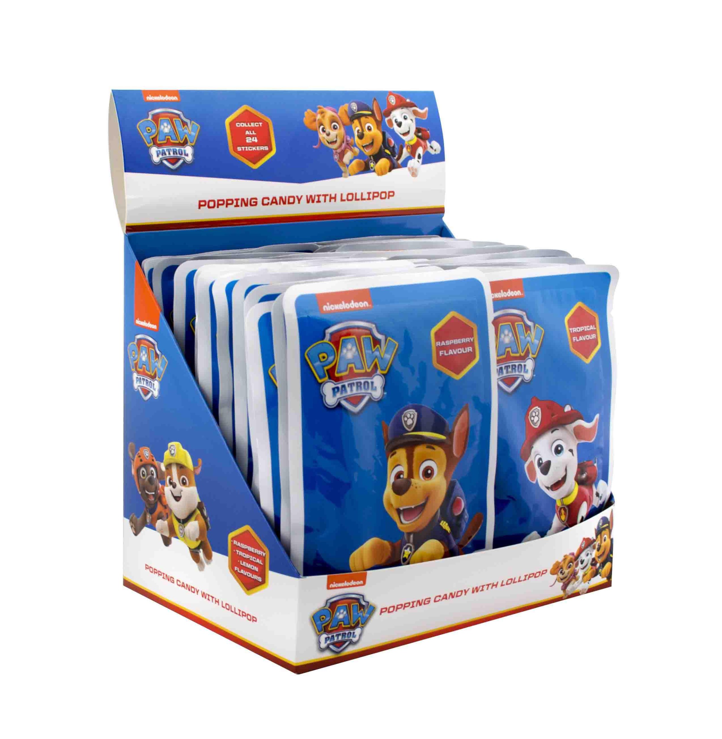 Trvanlivé potraviny - Paw Patrol Popping Candy lízátko s práskacím práškem různé motivy 15g