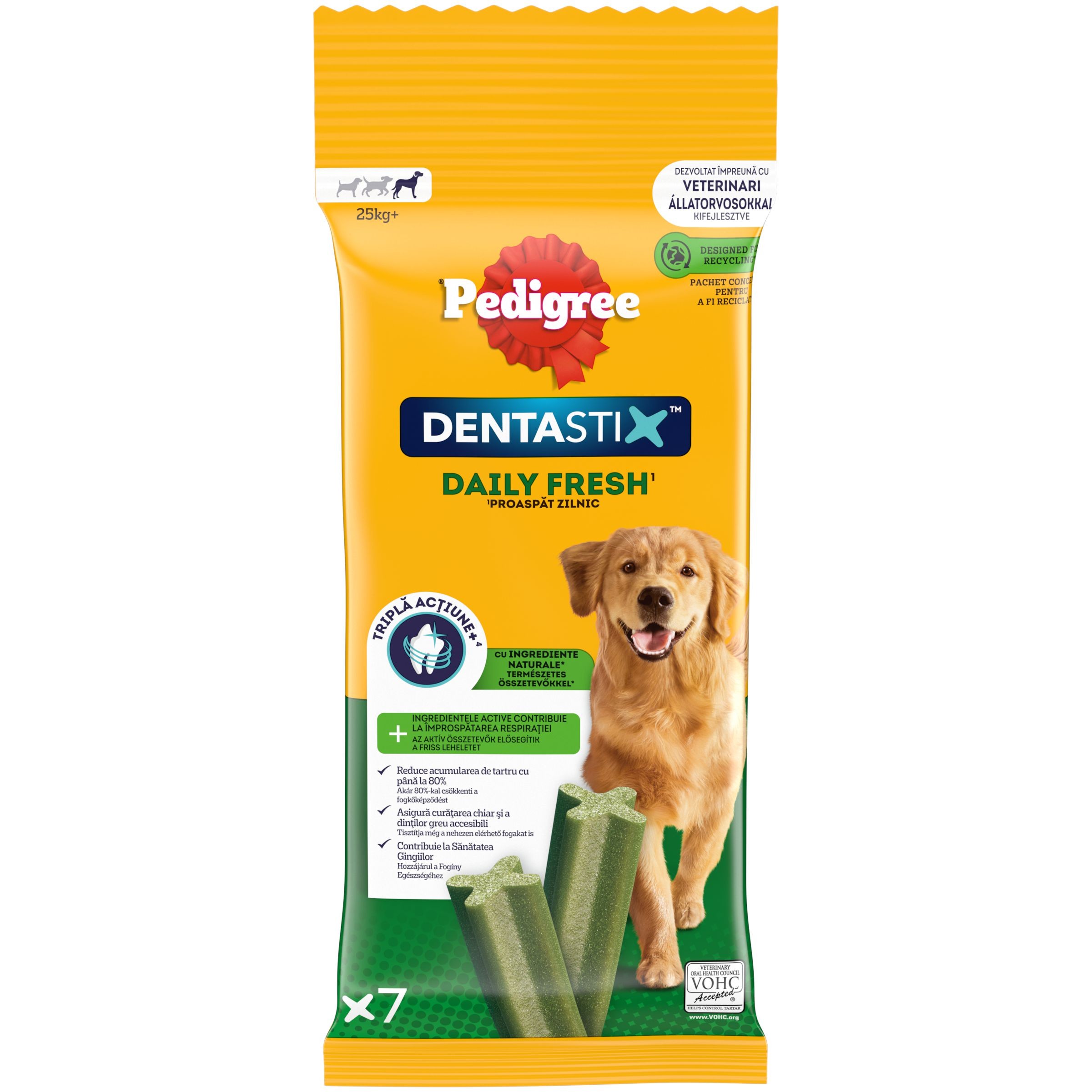 Svět zvířat - Pedigree Dentastix Denní osvěžení 25kg+ 7 tyčinek 270 g