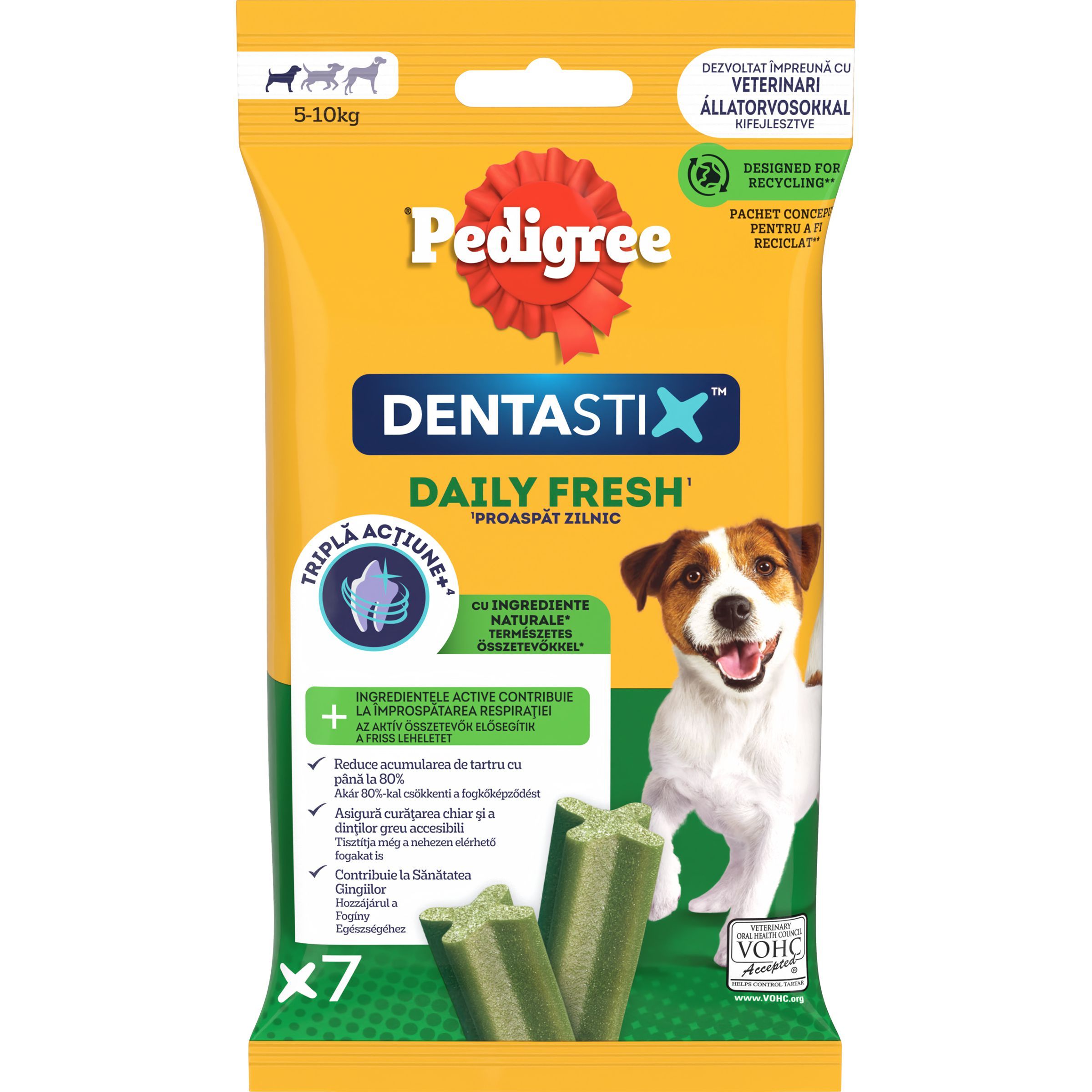 Svět zvířat - Pedigree Dentastix Denní osvěžení 5-10kg 7 tyčinek 110 g