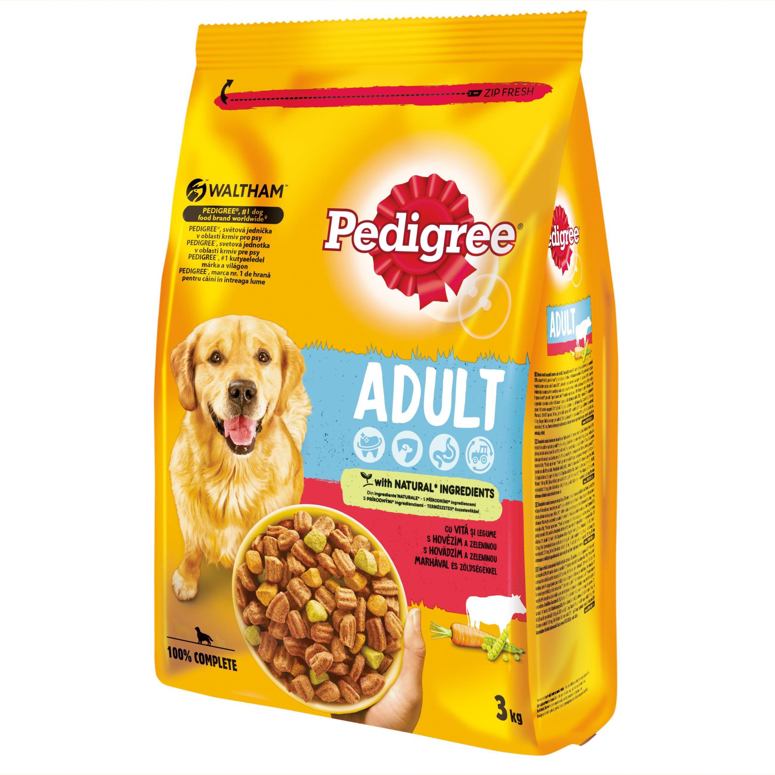 Svět zvířat - Pedigree granule Adult s hovězím a zeleninou 3 kg