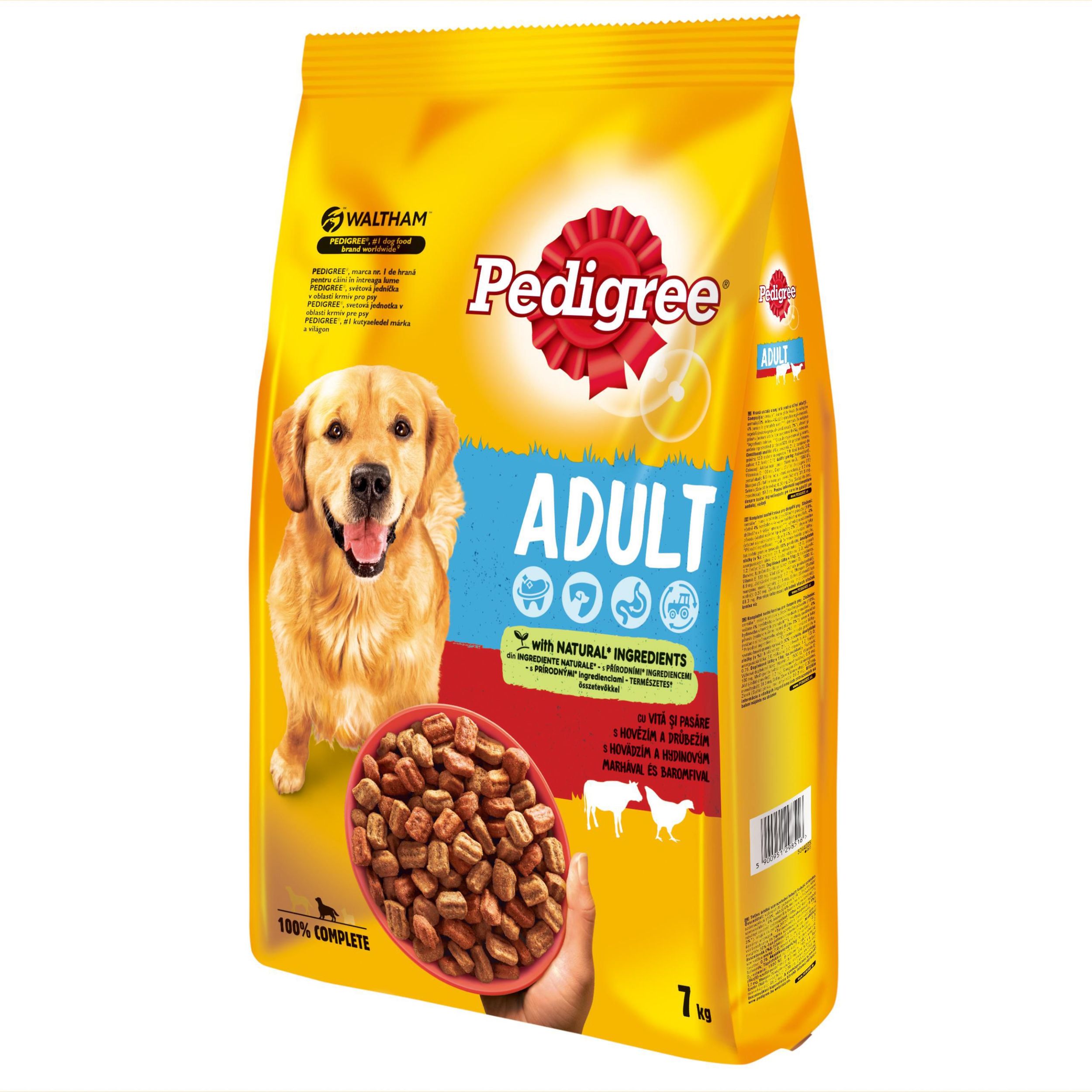 Svět zvířat - Pedigree granule s hovězím a drůbežím pro dospělé psy 7 kg