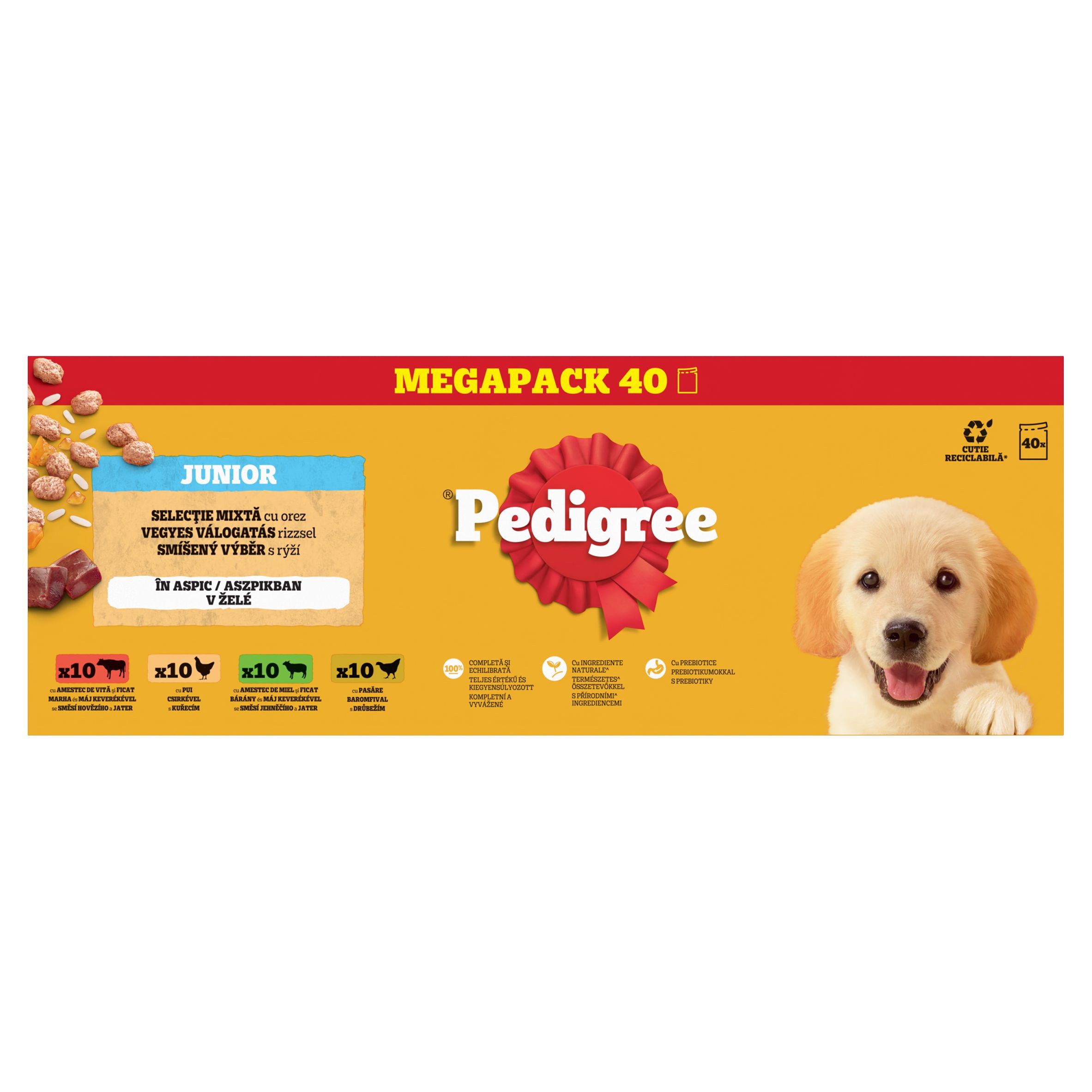 Svět zvířat - Pedigree kapsičky pro štěňata masový výběr v želé 40 x 100g