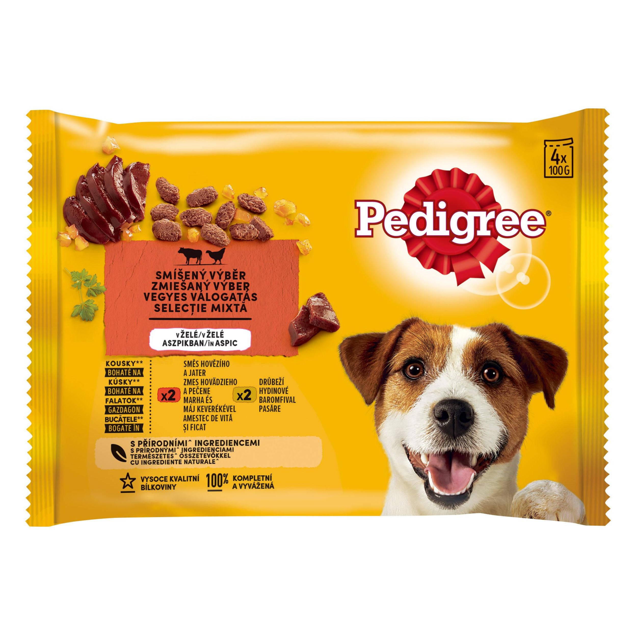 Svět zvířat - Pedigree Kapsičky želé hovězí/drůbeží 4x100 g