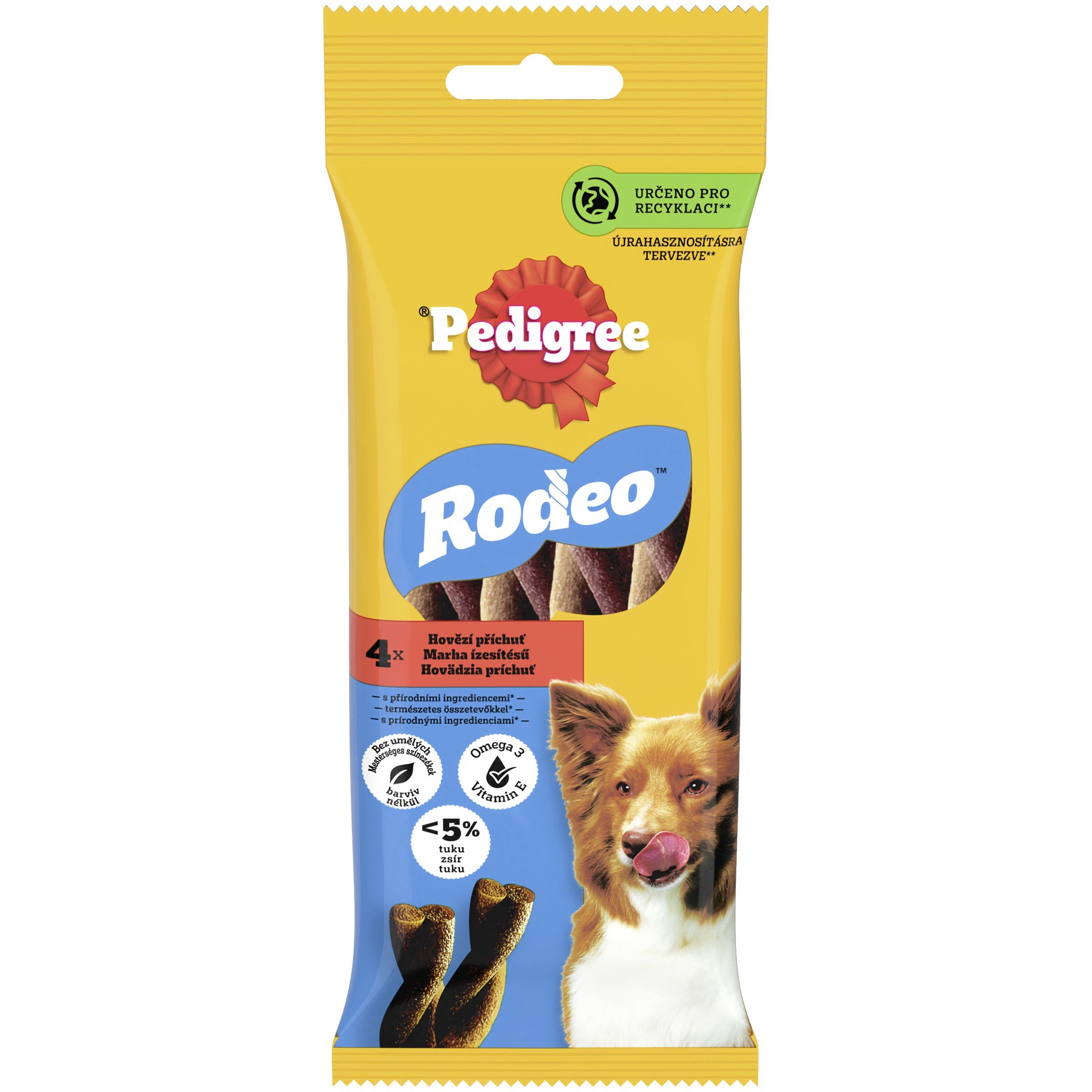 Svět zvířat - Pedigree Rodeo Lahodné závitky na žvýkání s hovězím 4 tyčinky 70 g