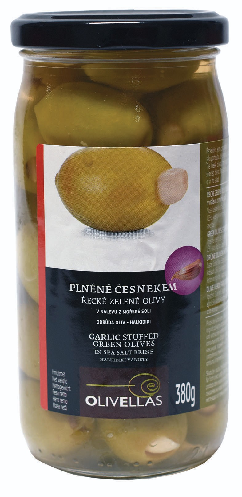 Trvanlivé potraviny - Pemap Olivy zelené plněné česnekem 380 g