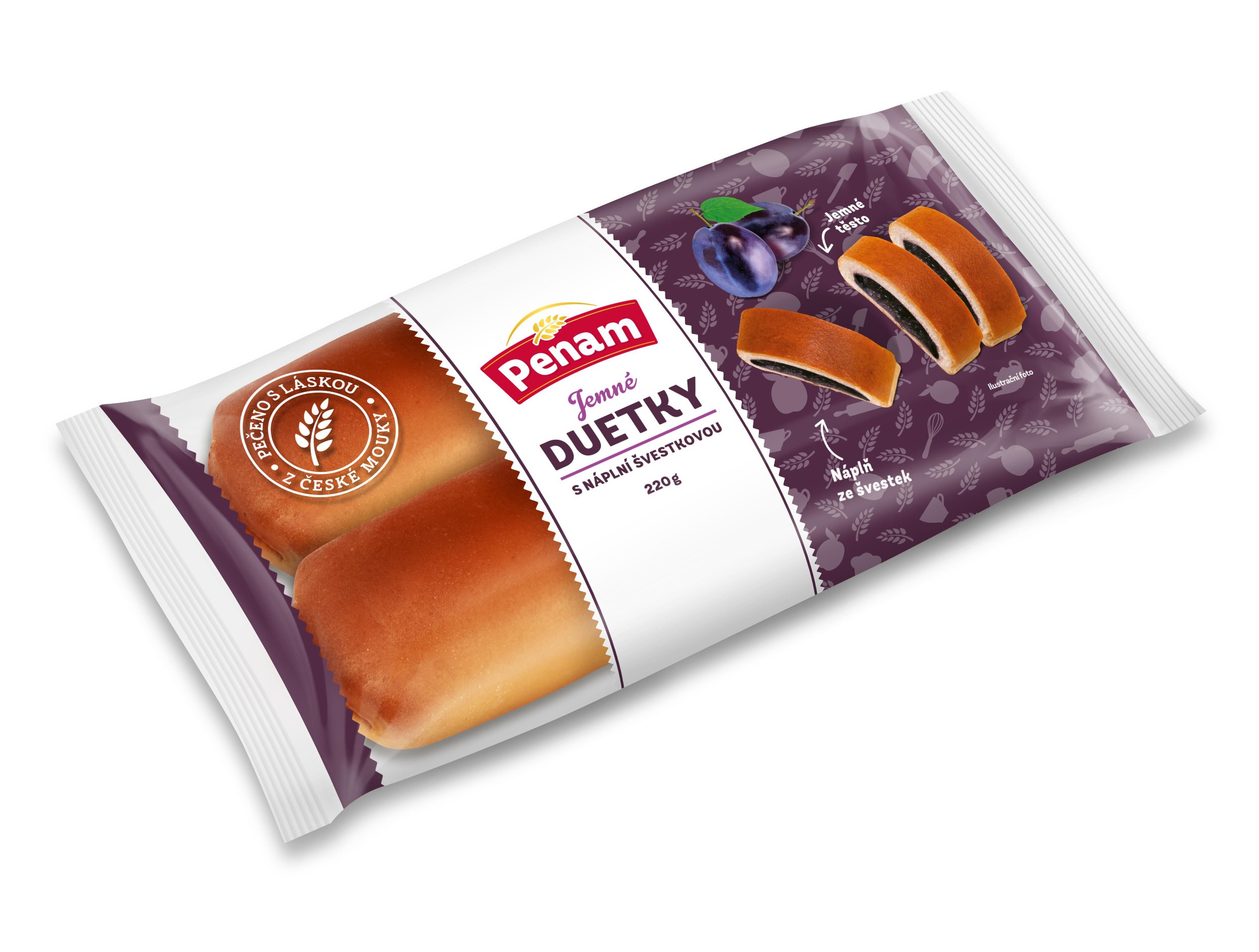 Pekárna a cukrárna - Penam Duetky s náplní švestkovou 2ks á 110g