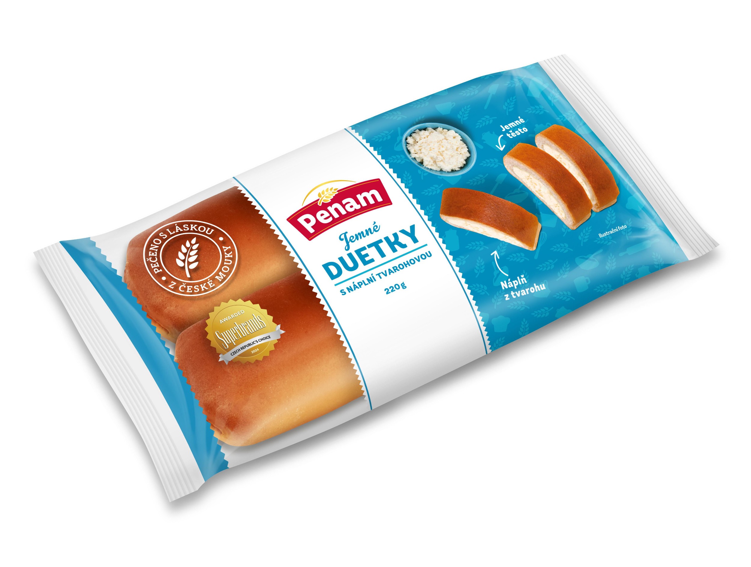 Pekárna a cukrárna - Penam Duetky s tvarohovou náplní 2 kusy 220g