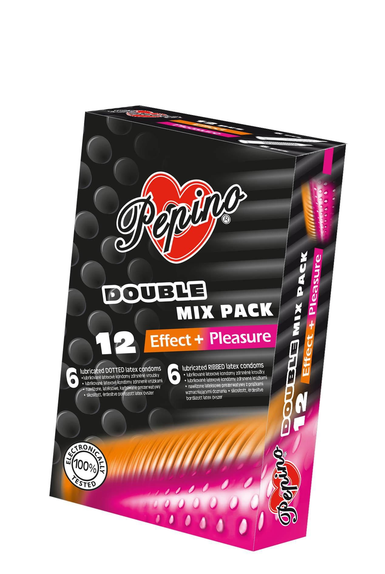 Drogerie a kosmetika - Pepino Kondomy z přírodního latexu s dráždivými vroubky a kroužky 12ks