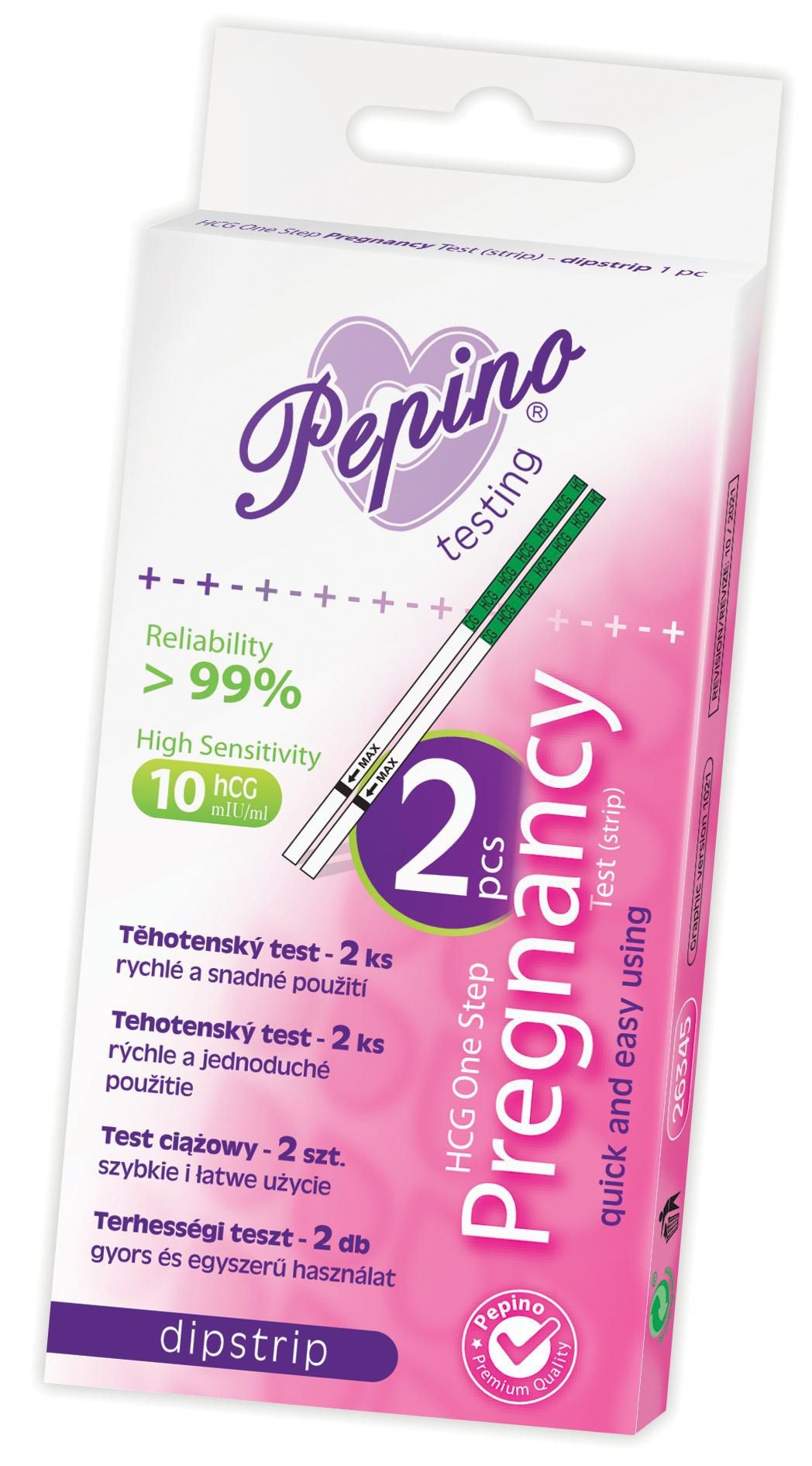 Svět dětí - Pepino Těhotenský test Dipstrip 2 ks