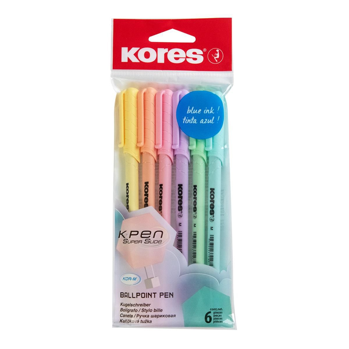 Pero kuličkové jednorázové Kores/mix pastel sada 6ks-0