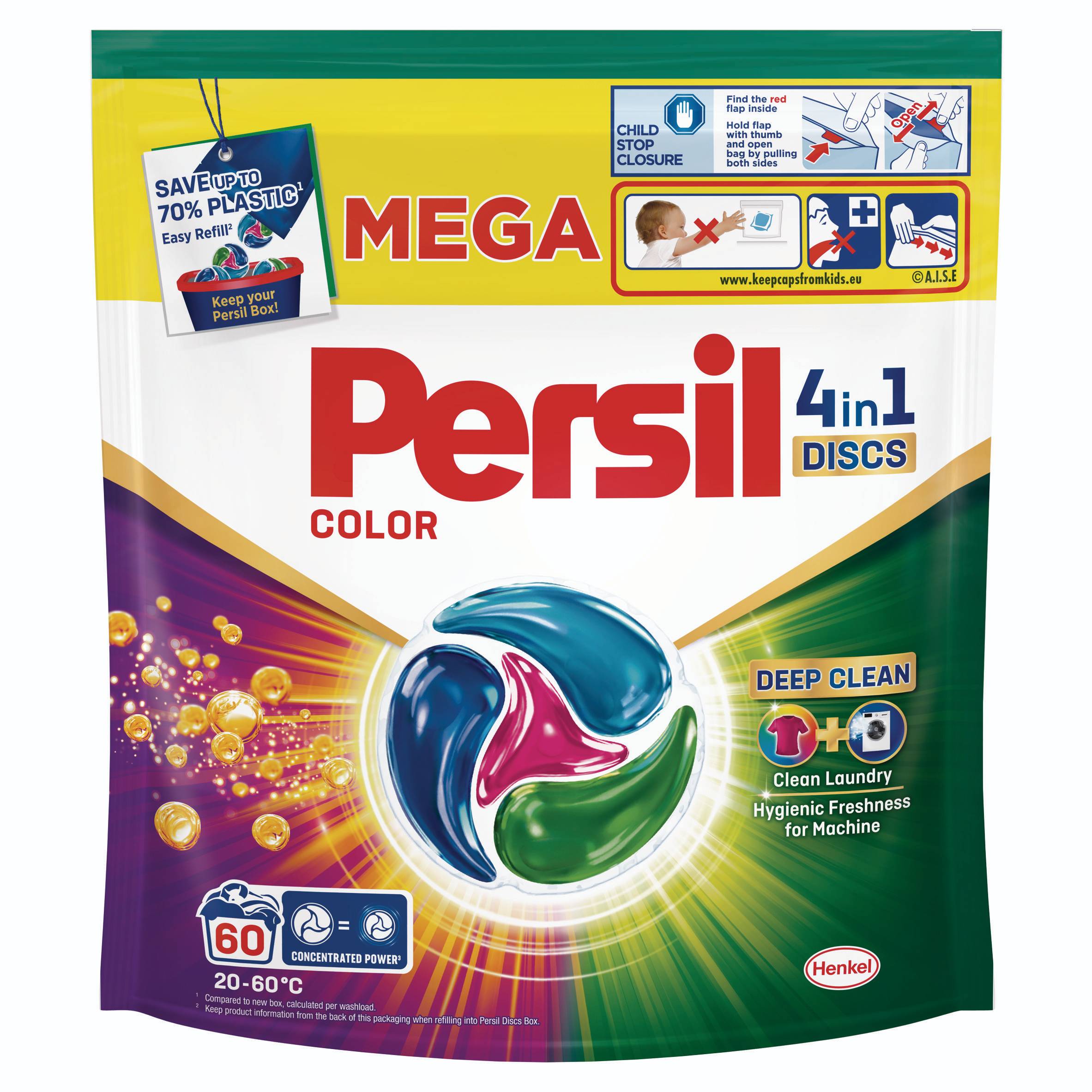 Drogerie a kosmetika - Persil prací kapsle Discs 4v1 Color 60 praní