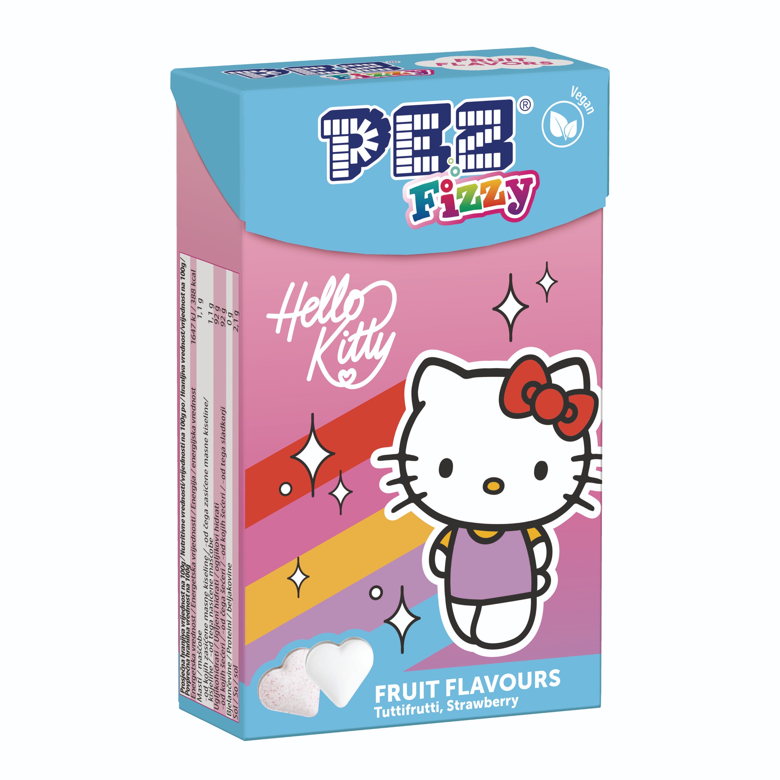 Trvanlivé potraviny - Pez Fizzy Hello Kitty komprimát s ovocnými příchutěmi 30 g