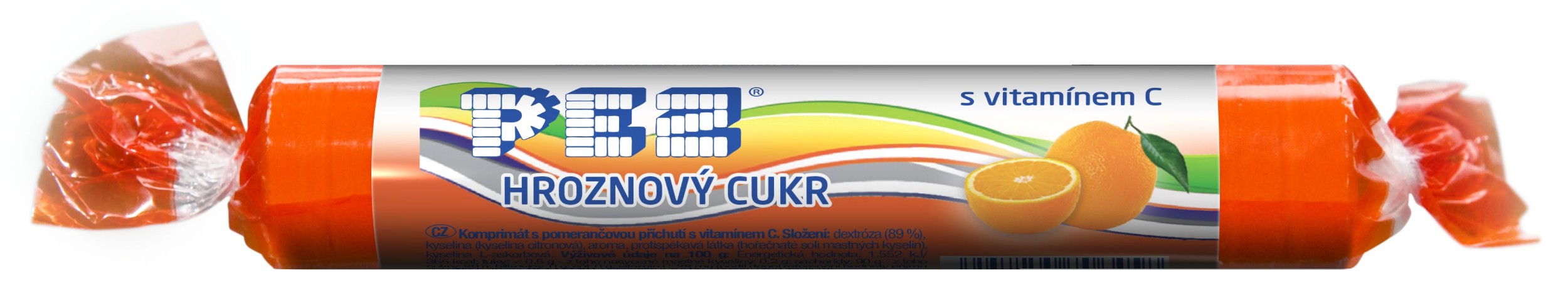 Trvanlivé potraviny - Pez komprimát s pomerančovou příchutí 39 g