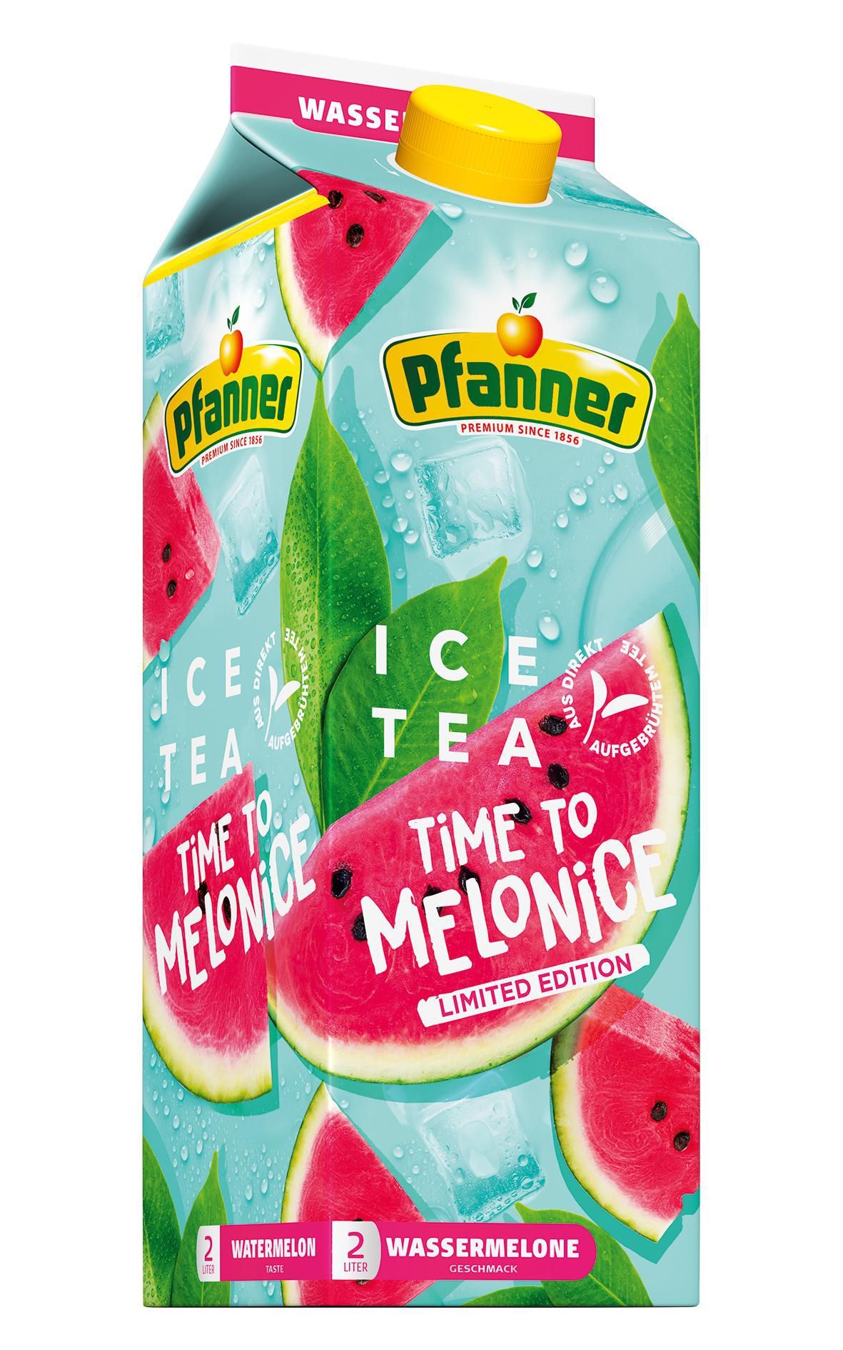 Nápoje - Pfanner Ledový čaj příchuť Meloun 2L