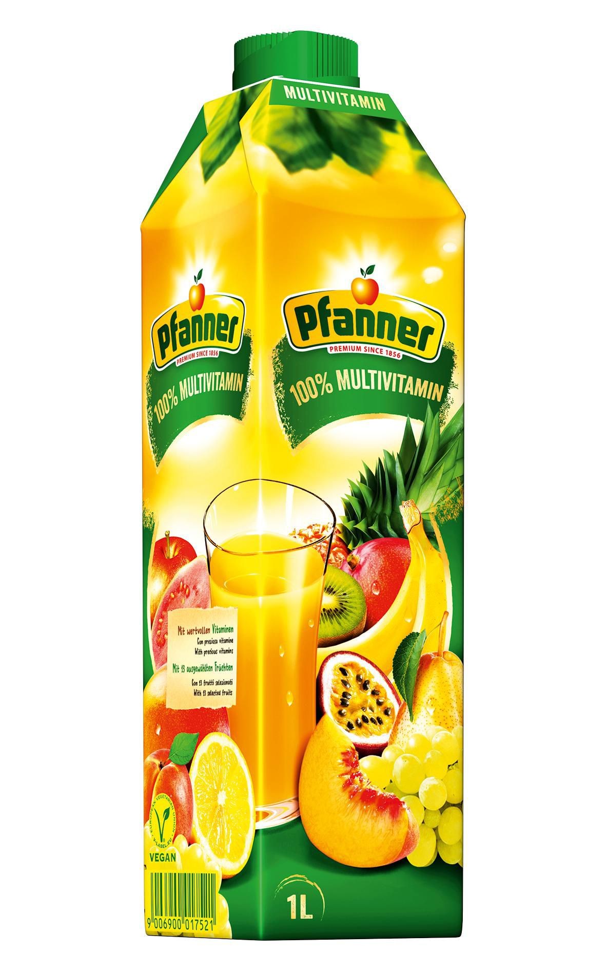 Nápoje - Pfanner Multivitamin 100% 1L