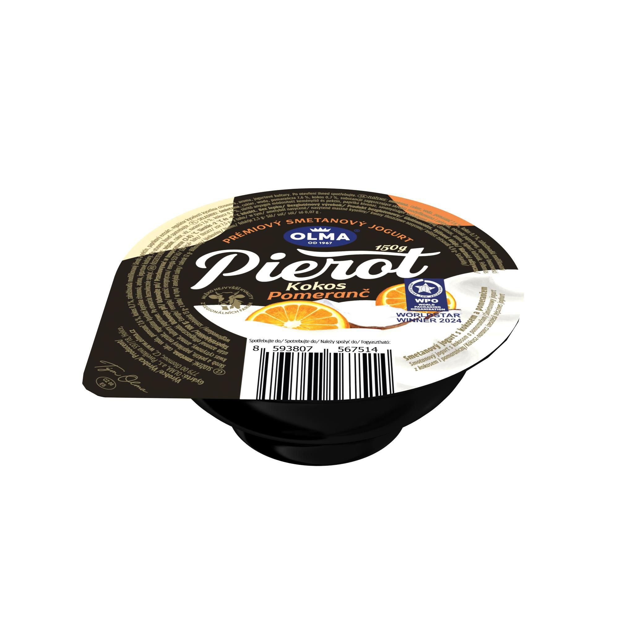 Mléčné a chlazené - Pierot kokos - pomeranč 7,5% 150g