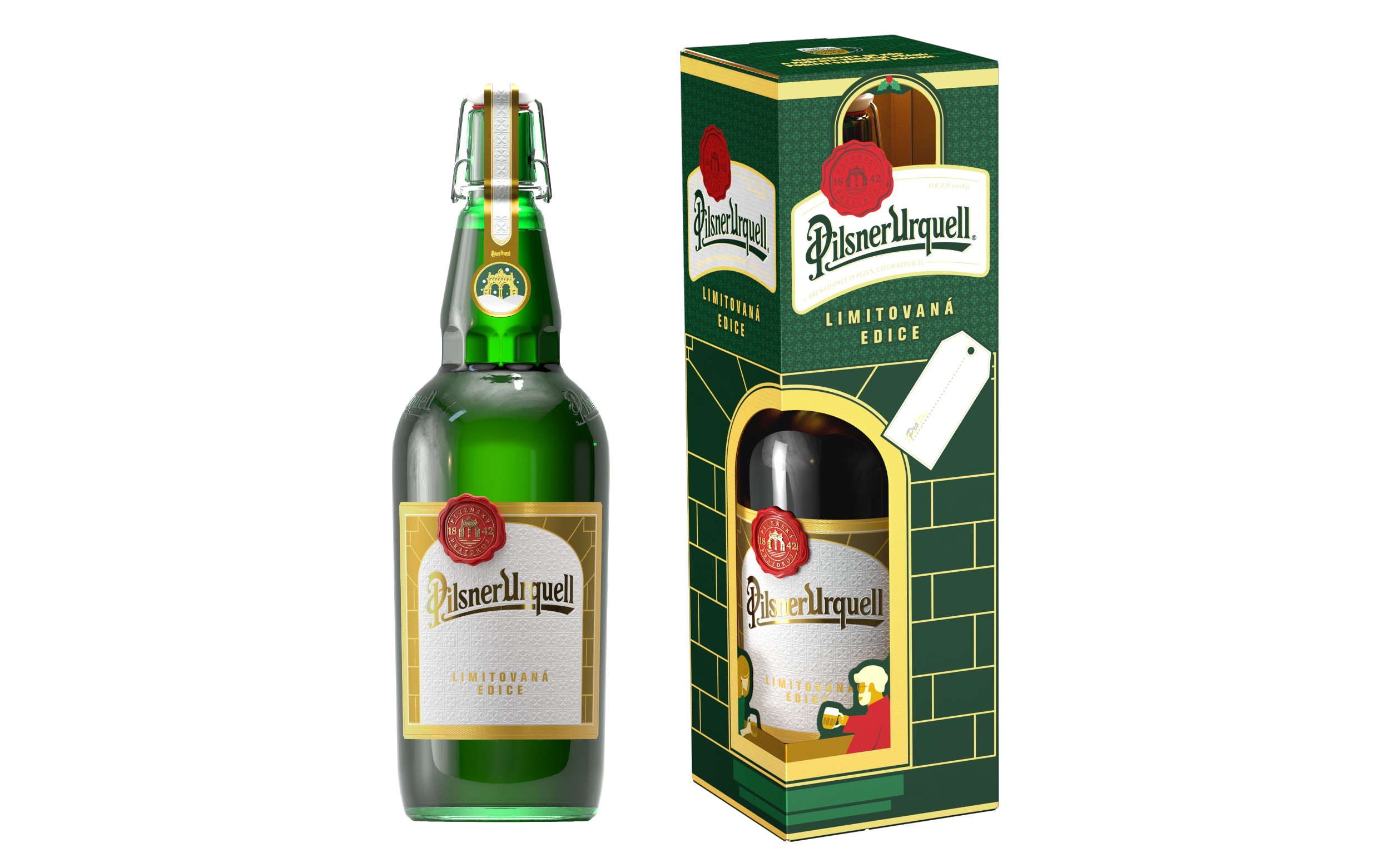Pilsner Urquell láhev v dárkovém balení 1 l-3