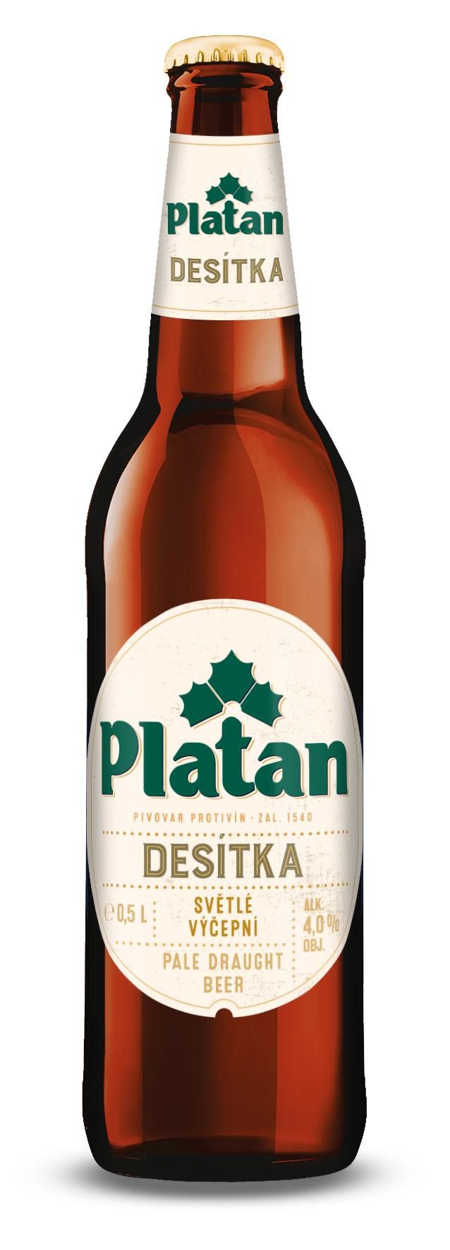 Nápoje - Platan 10°% světlé výčepní pivo sklo 0,5 l