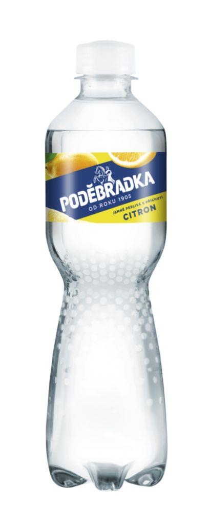 Nápoje - Poděbradka Jemně perlivá s příchutí citron 0,5 l