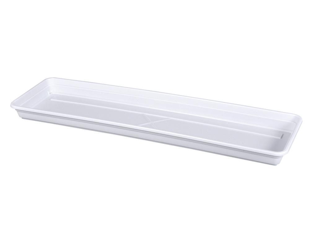 Domácnost a Zahrada - Podmiska pod truhlík LOBELIA MODERN plastová matná, bílá 50cm