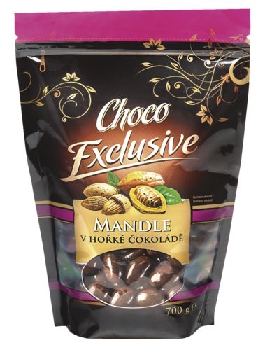 Trvanlivé potraviny - Poex Mandle v hořké čokoládě 700 g