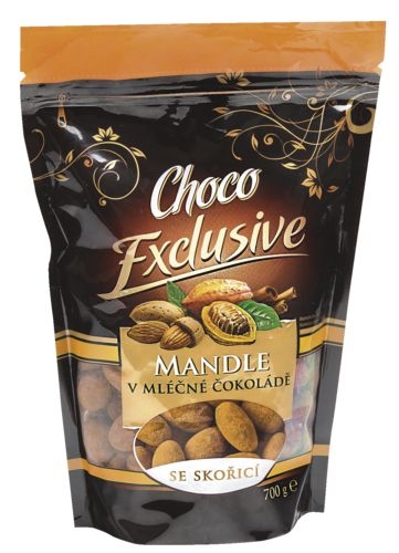 Trvanlivé potraviny - Poex Mandle v mléčné čokoládě se skořicí 700 g