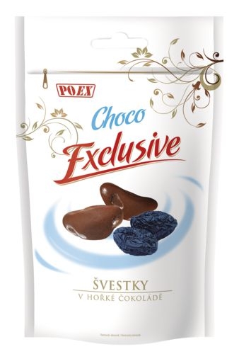 Trvanlivé potraviny - Poex Švestky v hořké čokoládě 500 g