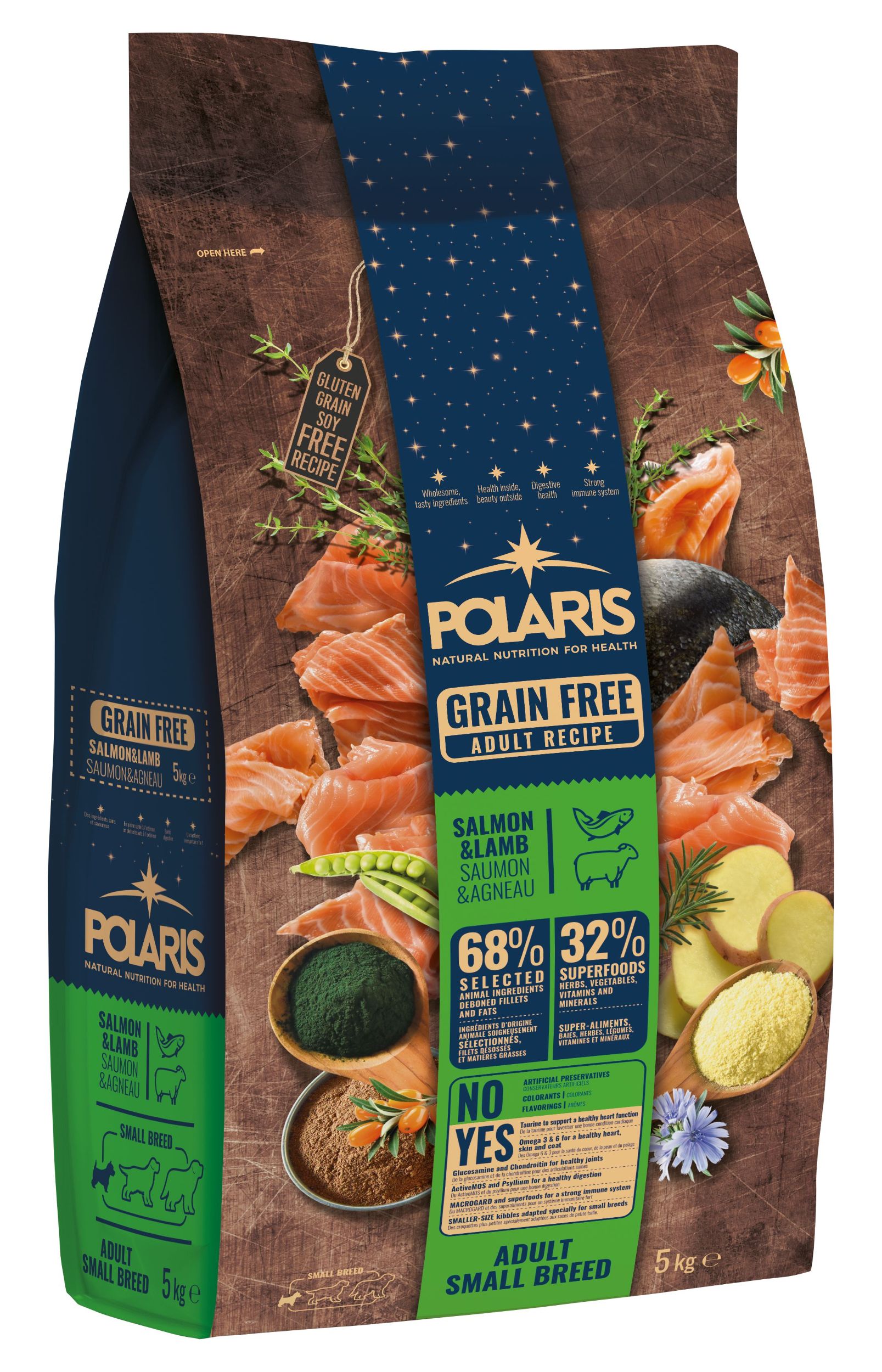 Polaris granule pro dospělé psy malá plemena losos, jehně 5kg