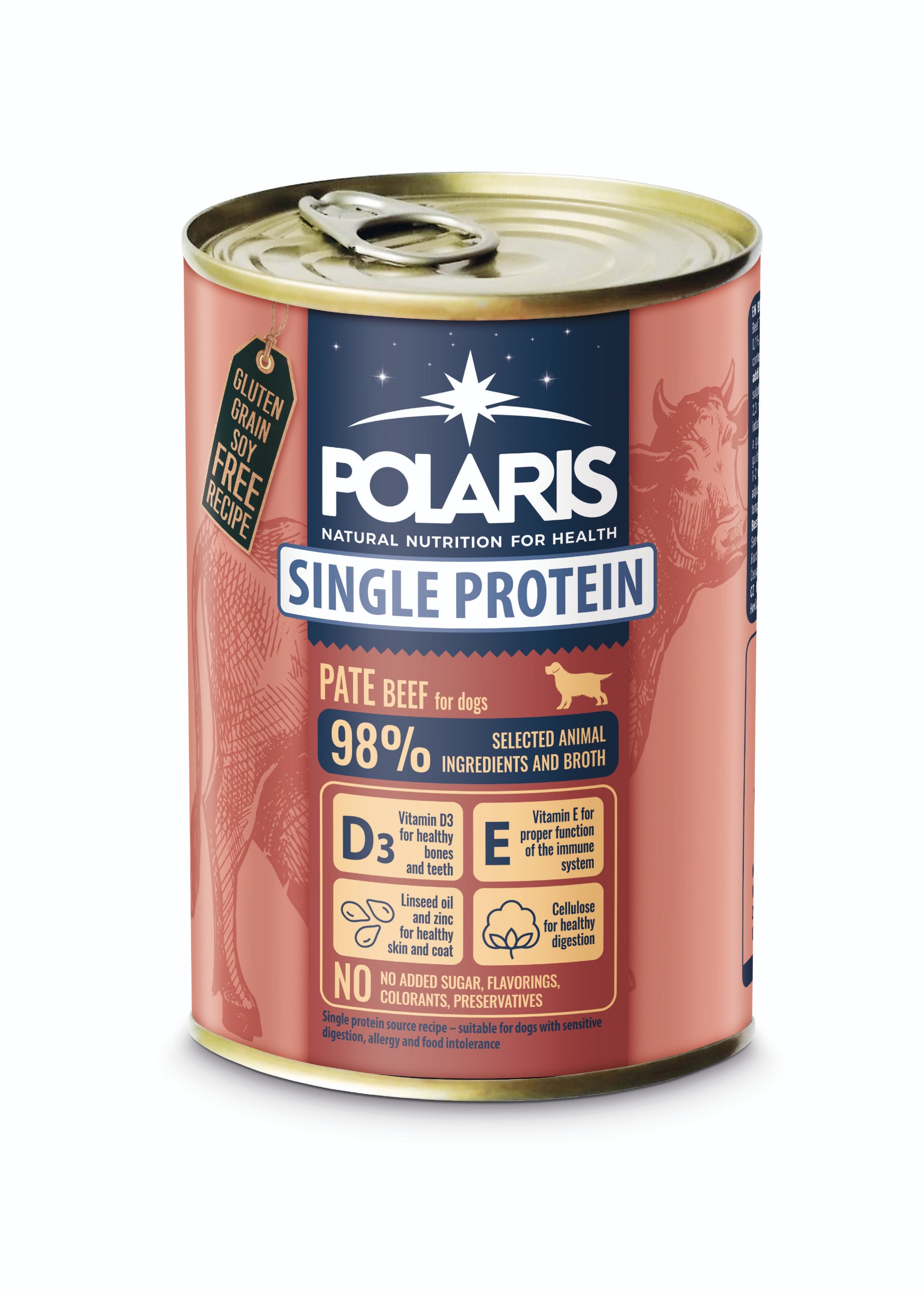 Svět zvířat - Polaris Single Protein Paté konzerva pro psy hovězí 400g