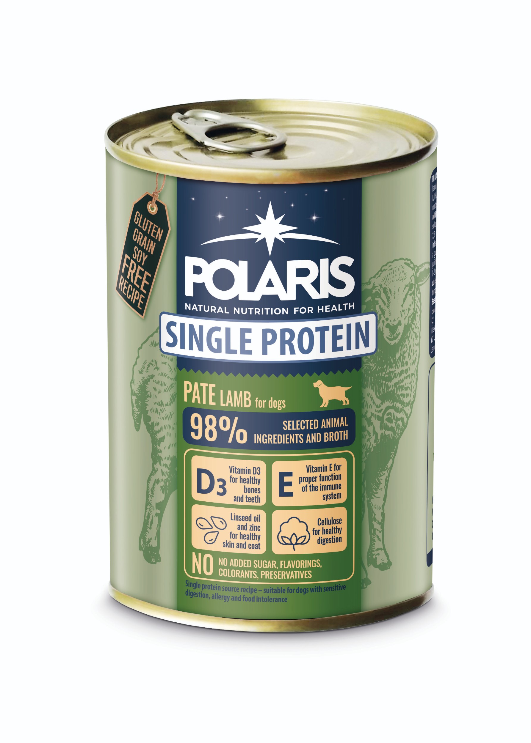 Svět zvířat - Polaris Single Protein Paté konzerva pro psy jehněčí 400g