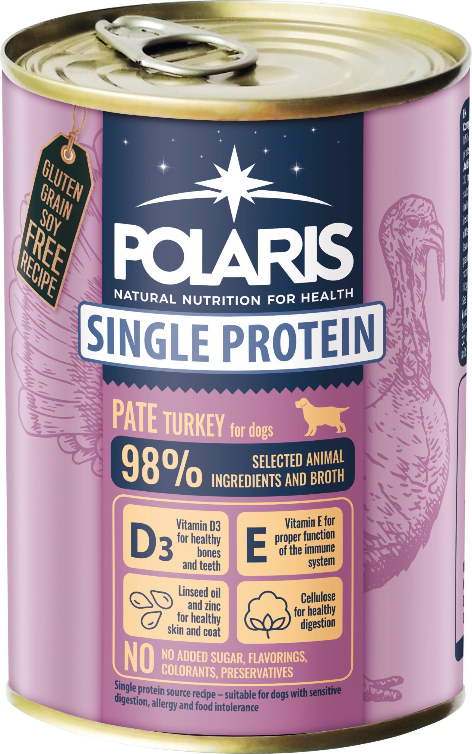 Svět zvířat - Polaris Single Protein Paté konzerva pro psy krůtí 400g