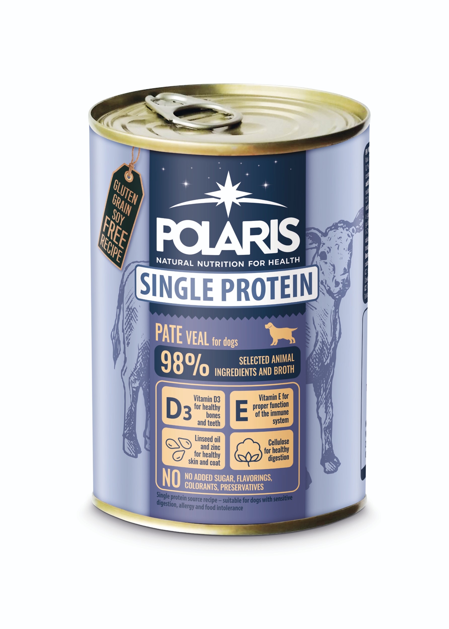 Svět zvířat - Polaris Single Protein Paté konzerva pro psy telecí 400g