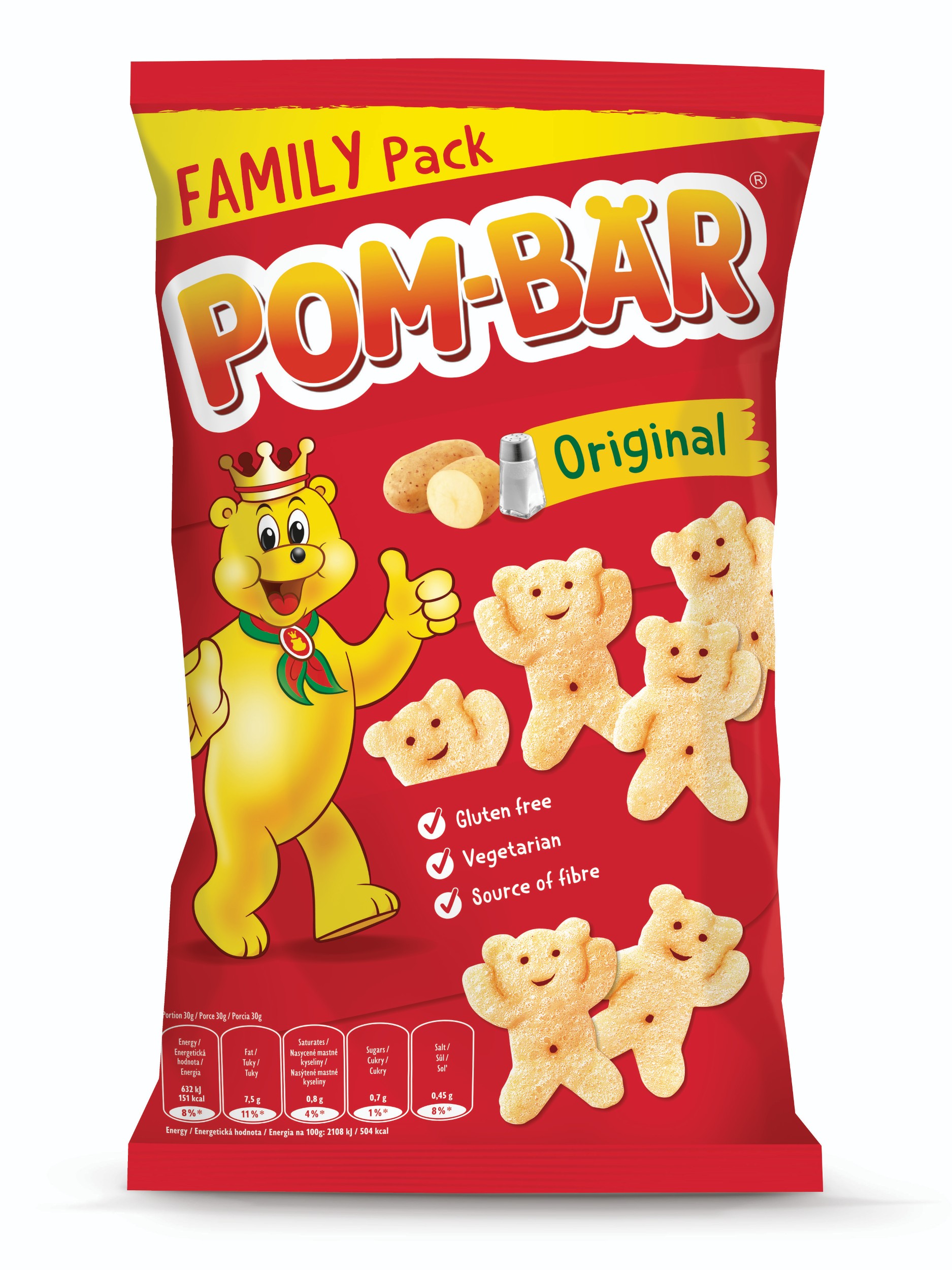 Trvanlivé potraviny - Pom-Bär Original smažený bramborový snack solený 110 g