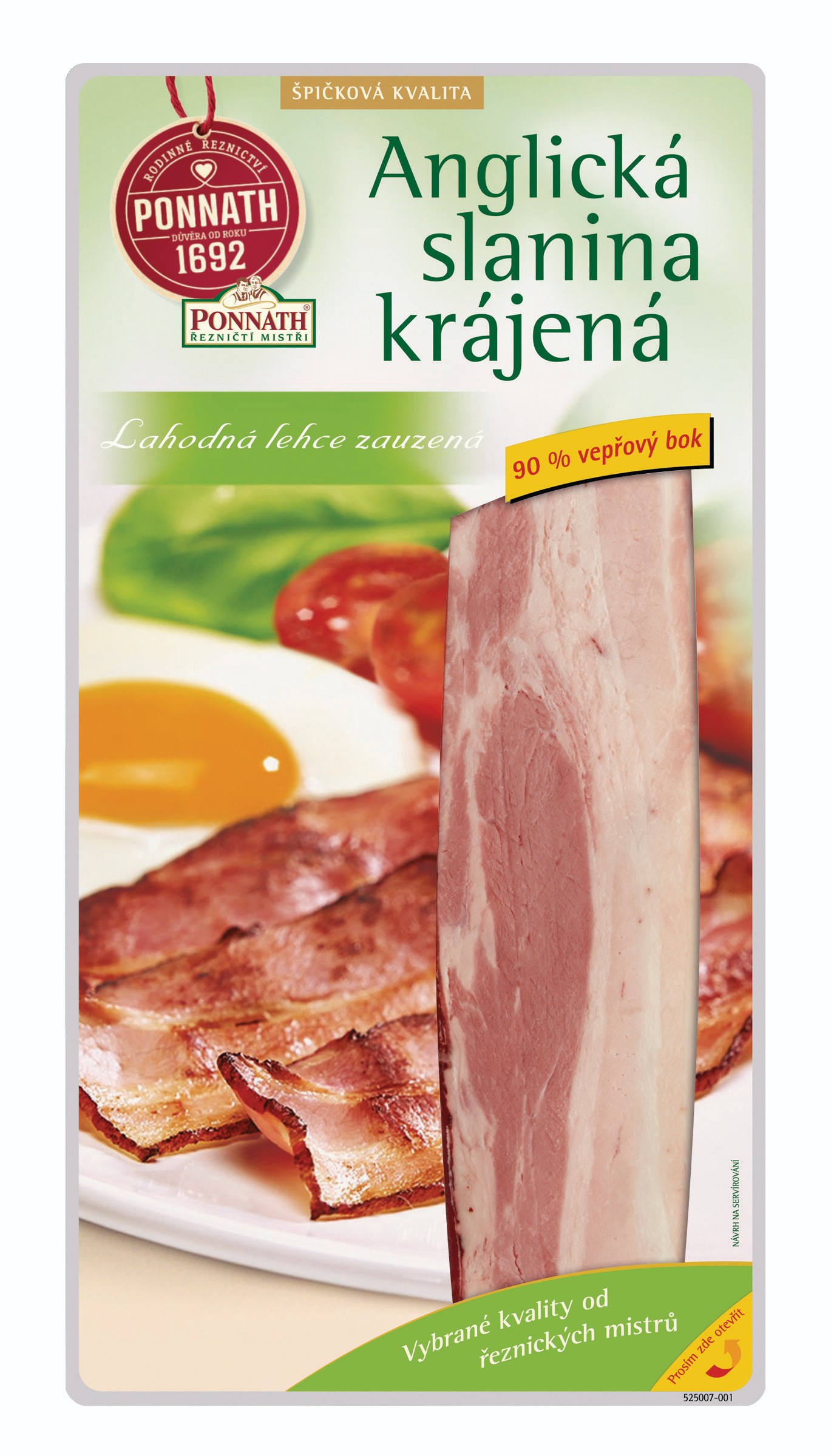 Ponnath Anglická slanina krájená 100 g-0