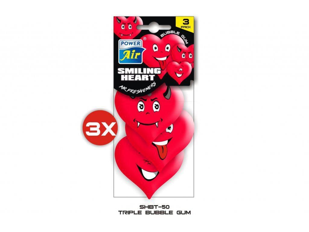 Auto-moto - Power Air Osvěžovač vzduchu Smiling Heart Triple Bubble Gum