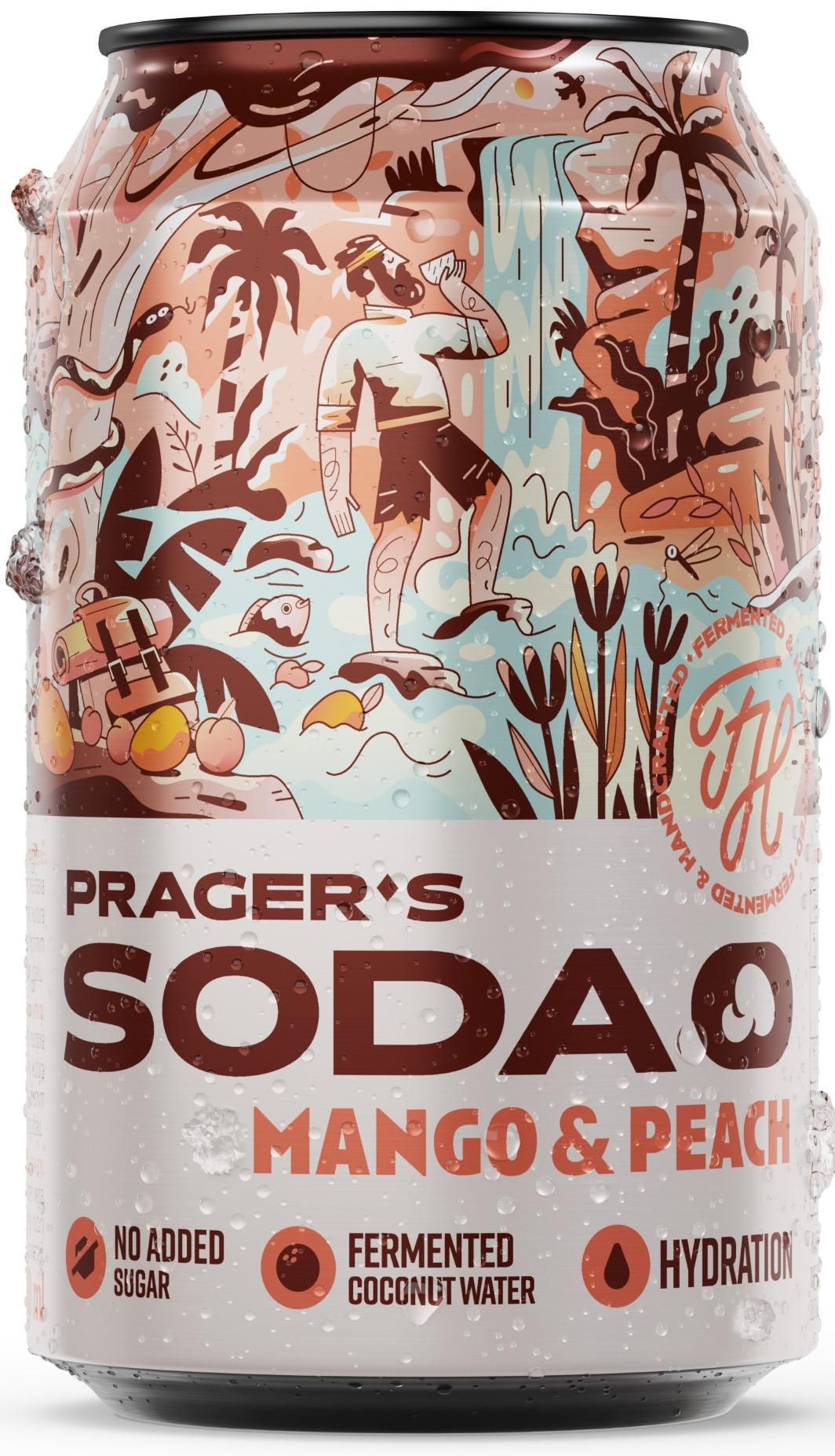 Nápoje - Prager's Soda Mango & Peach 0,33l
