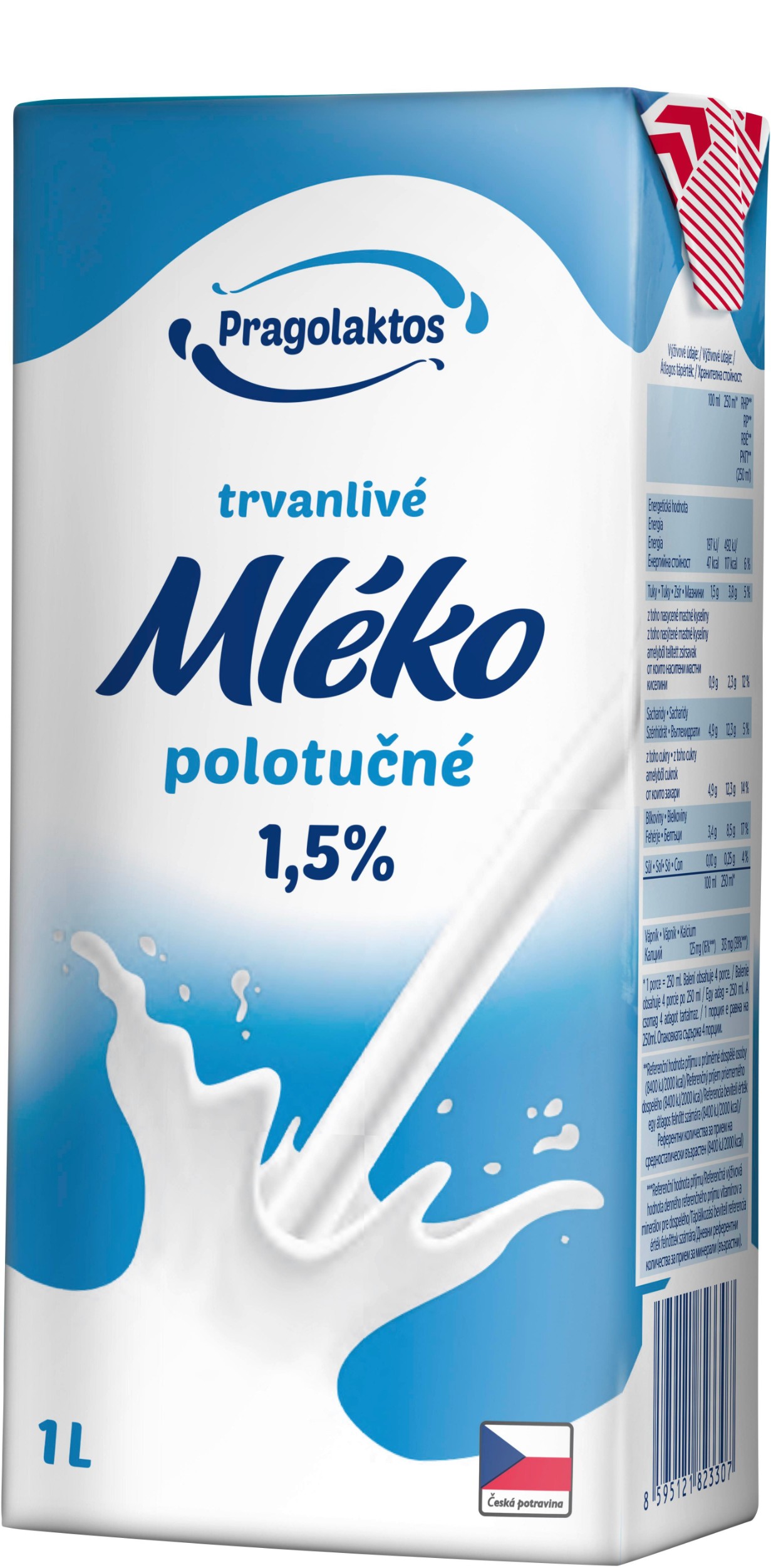 TOP produkty - Pragolaktos Trvanlivé mléko 1,5% polotučné 1 l